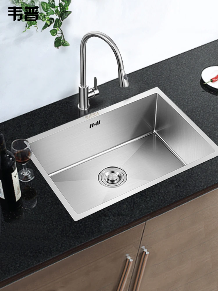 Матовая кухонная раковина ручной работы одиночная над стойкой или для мытья