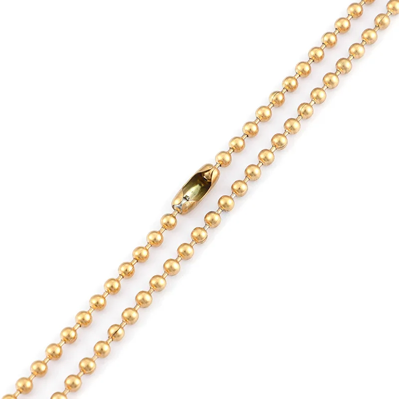 

5Pcs/Lots Charm Bead Chains Necklaces 304 Stainless Steel DIY Jewelry Men Women 2-3MM