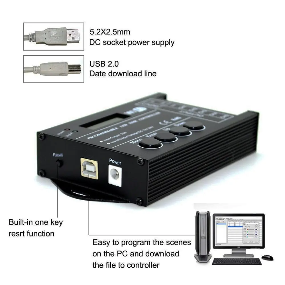 WIF Время программируемый RGB светодиодный контроллер TC421 TC420 DC12V/24 V 5 каналов общий выход 20A общий анод программируемый светодиодный