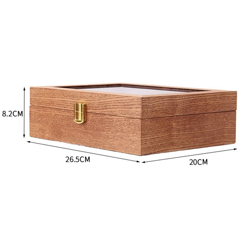 

2pcs Retro Wooden Watch Display Case Storage Watch Organizer Box 10 Digits - Rosewood Grain & Water Willow