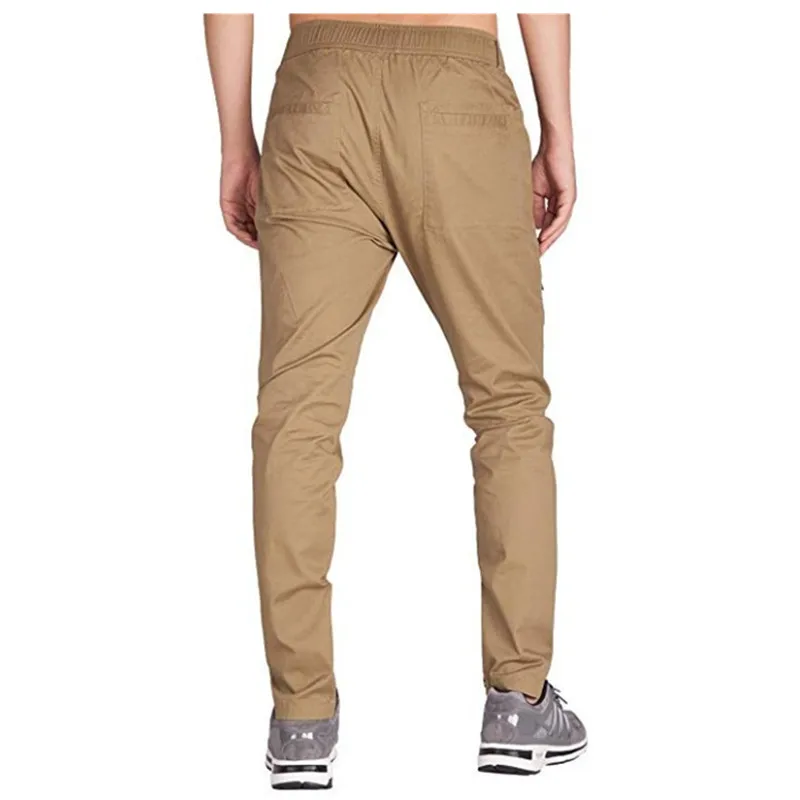 2019 прибытие брюки карго мужские карманы Твердые молнии джоггеры Homme повседневные