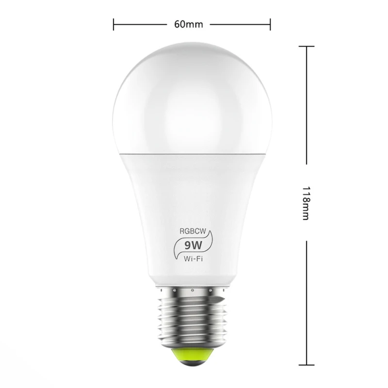 

9W E27 WiFi Smart Light Bulb Dimmable Multicolor Wake-Up Lights No Hub Required Compatible With Alexa Google Assistant