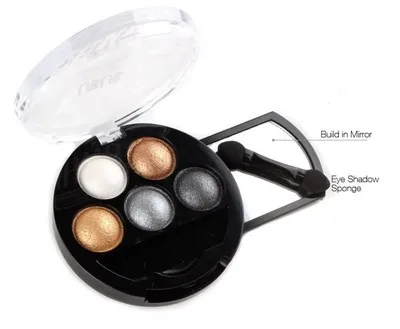 Пигмент тени для век 5 цветов Палитра запеченных теней макияжа земли персикового