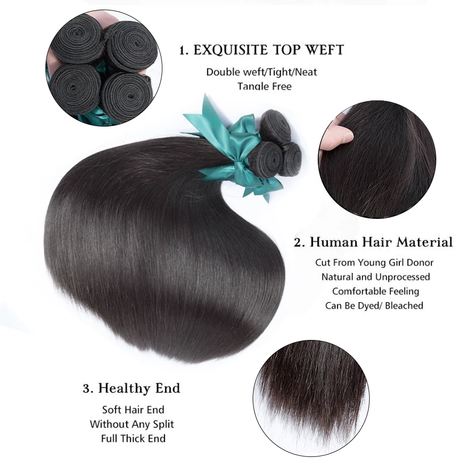 Шикарные волосы 8 40 дюймов бразильские пучки прямых и волнистых волос 100% Remy Пряди