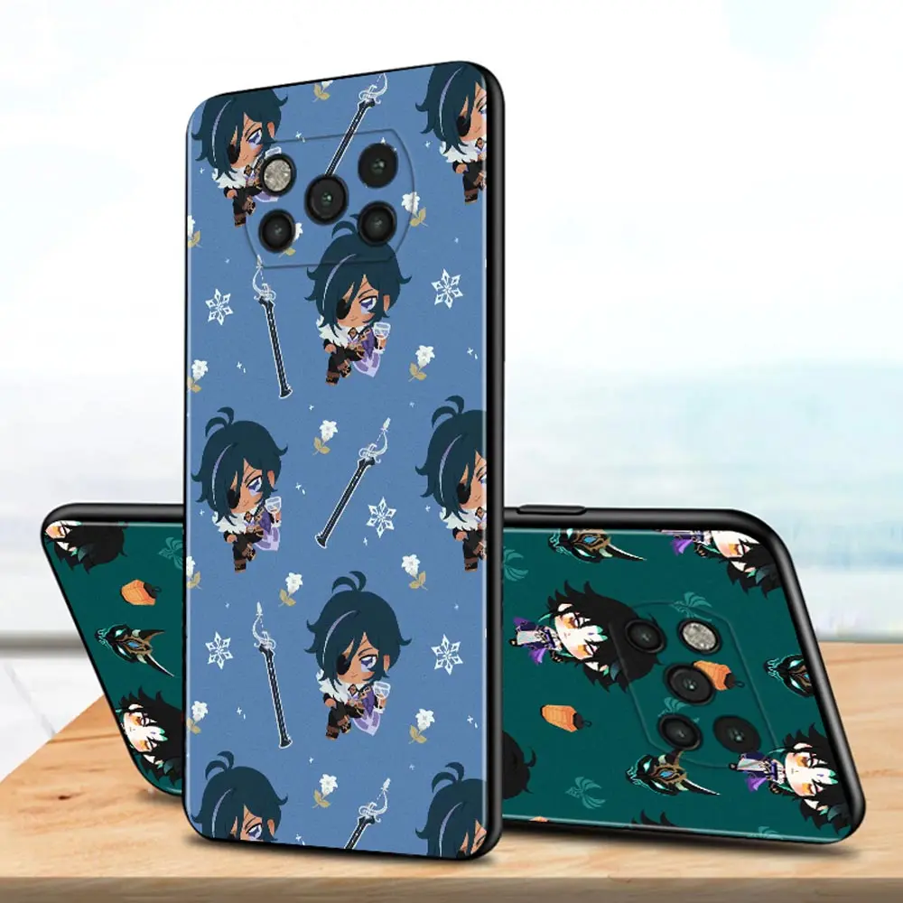 Case For Poco X3 NFC M3 Pro M3 F3 F1 Capa for Mi Note 10 Pro Lite Caso For Xiaomi CC9 Pro A3 A2 Lite Cartoon Genshin Impact Head