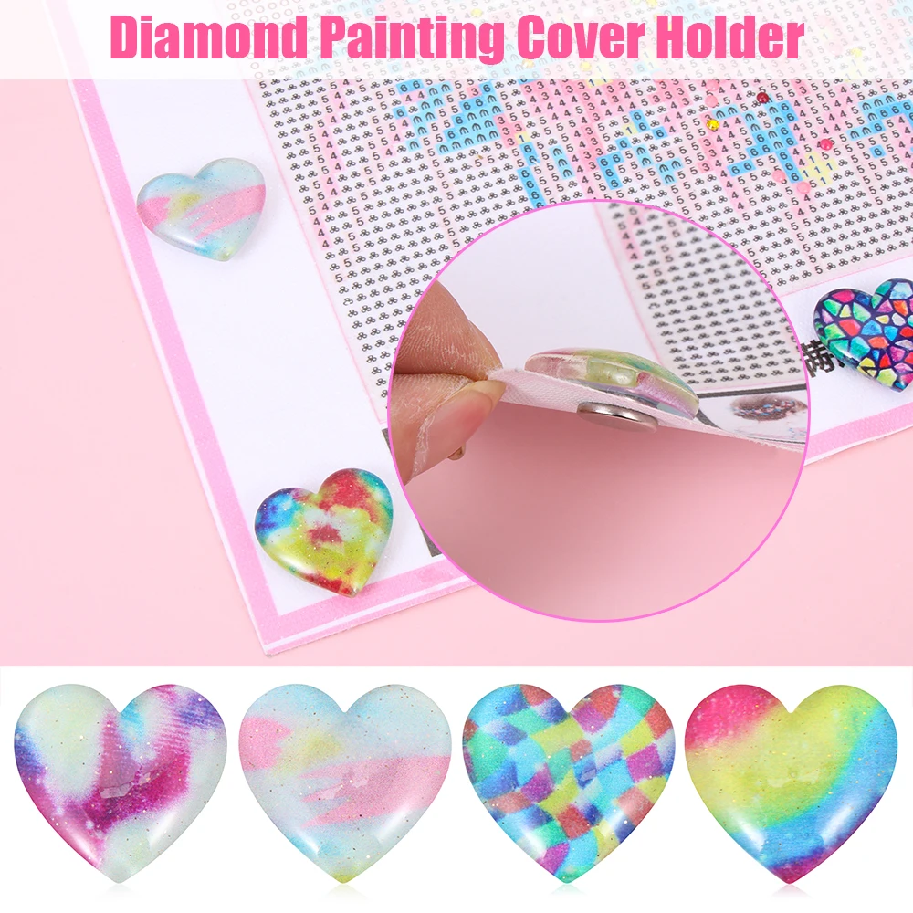 Держатель для бумаги в форме сердца алмазный магнит картин инструменты вышивки