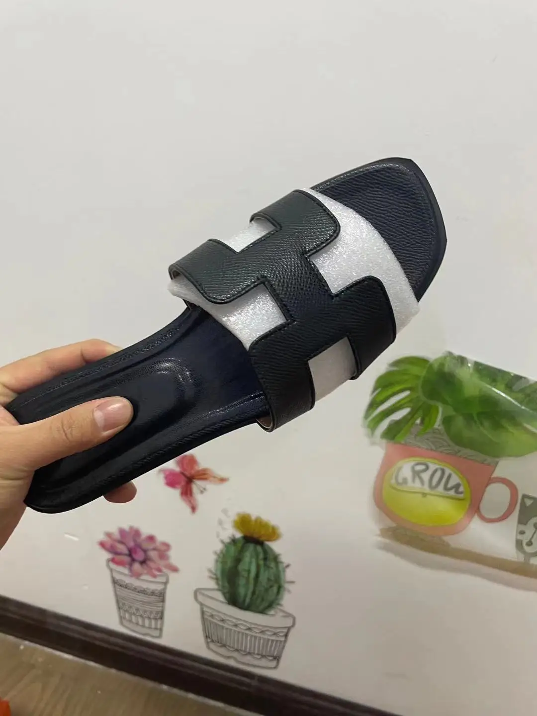 

Slippers vacation beach flat bottom net celebrity fashion fairy style thick with sandals outside wear ladies summer