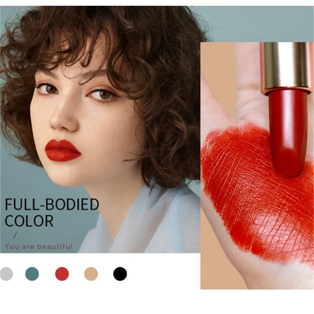 Новинка водостойкая губная помада телесного цвета матовая бархатная Глянцевая