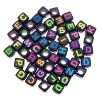 julie wang 200pcs mix letter square round alphabet beads acrylic spacer bead diy jewelry making for bracelet necklace accessory