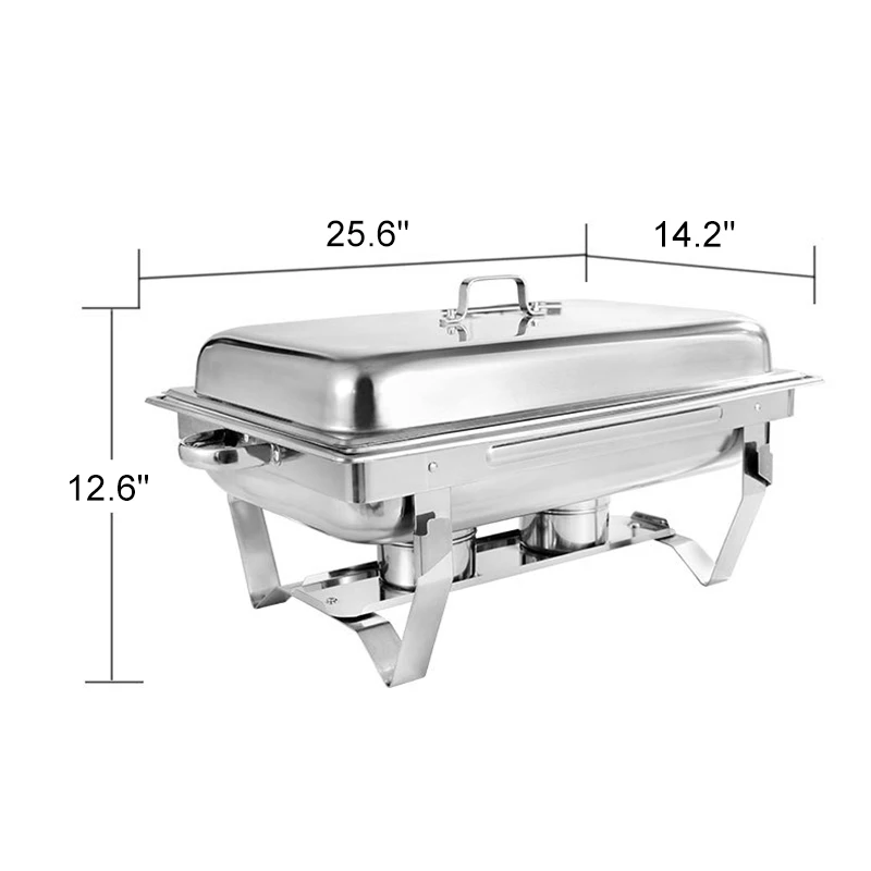 

11L Foldable Chafing Dish Buffet Stove Stainless Steel Rectangular Chafers for Restaurant Catering Buffet Set with Folding Frame