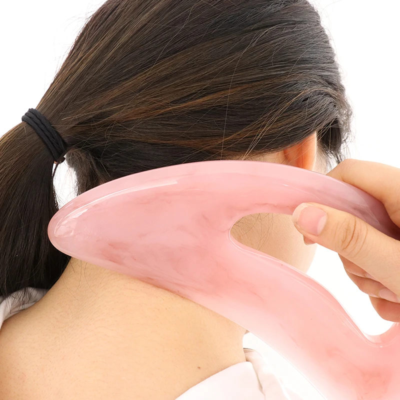 Массажный скребок для лица и шеи из полимера массаж скребком гуаша