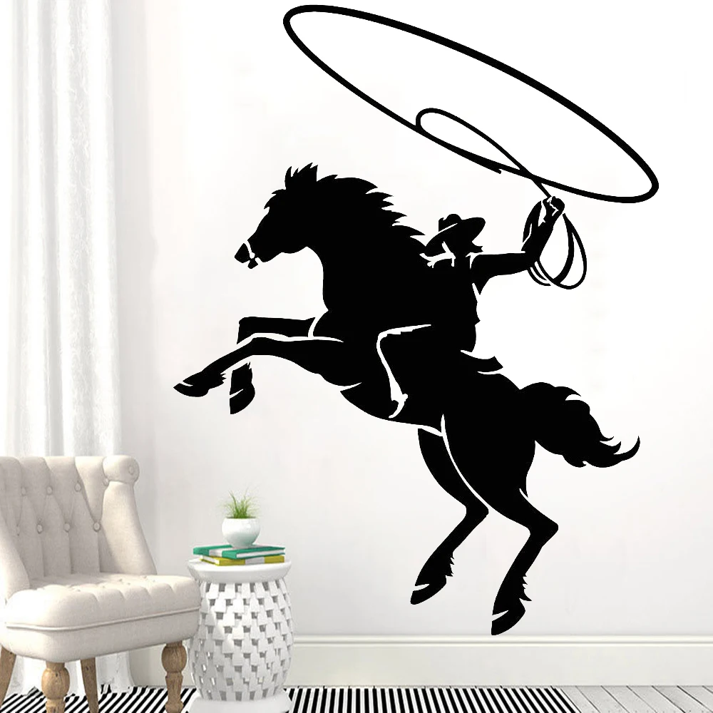 Ковбой виниловые наклейки на стены украшение для комнаты мальчиков дикие Стиль