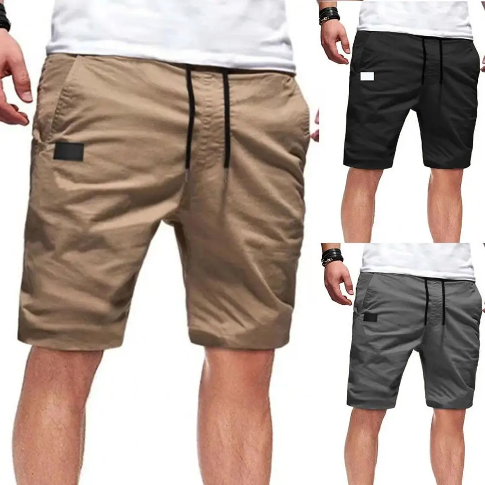 

Plus Size Men Casual Shorts Solid Color Straight Knee Length Wide Leg Multi Pockets Cargo Shorts Summer 2021 Streetwear Shorts