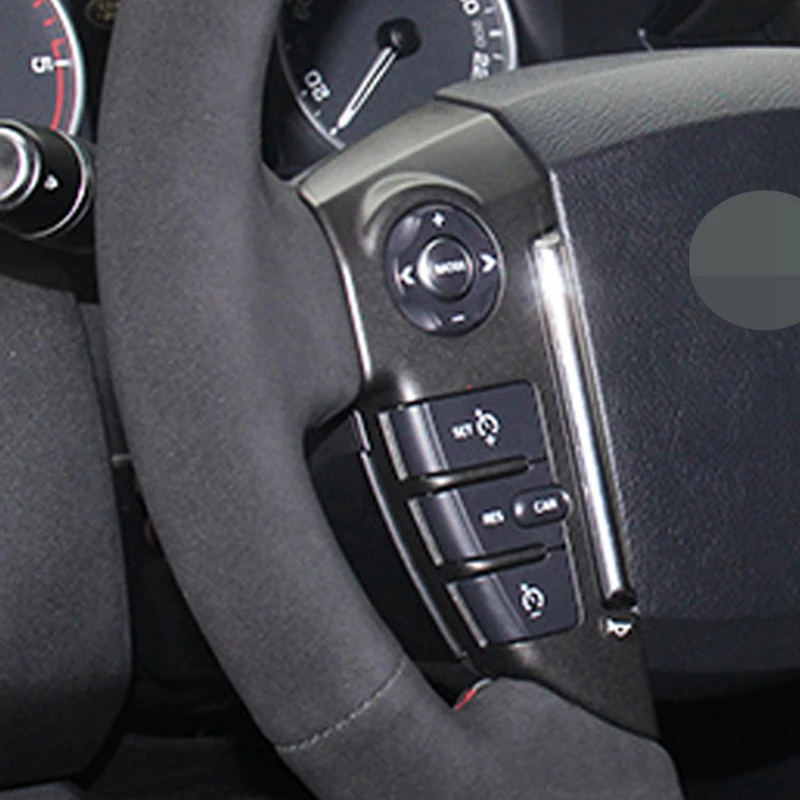 

DIY Hand-stitched Black Soft Suede Car Steering Wheel Cover for Land Rover Range Rover Sport 2010-2013 Discovery 4 2010-2016