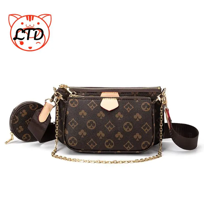 Сумка на плечо с винтажным принтом женская сумка 3 в 1 сумки-мессенджеры для