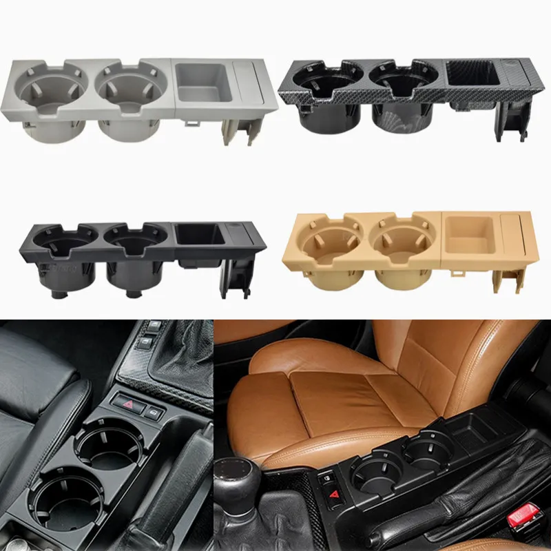 new double hole car styling front center console storage box coin cup holder for bmw e46 3series 1999 2006 51168217957 free global shipping