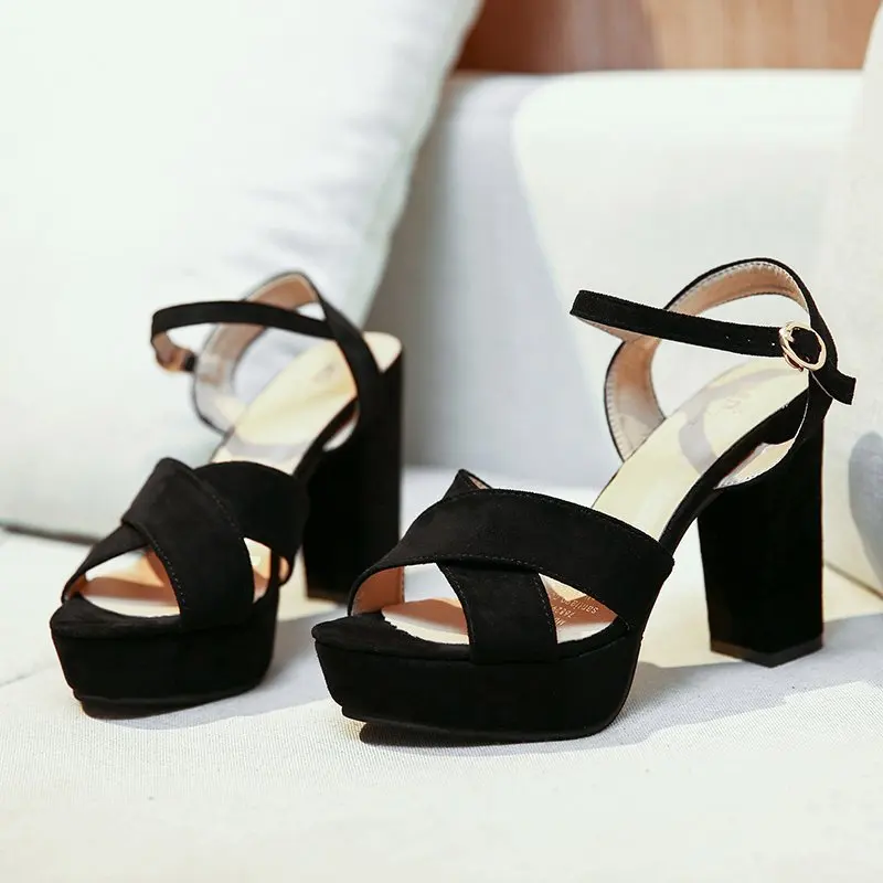 

2021 Brand Elegant Sandals Women High Heels Pumps Super High Heel 13cm Women's Banquet Sandals Waterproof Platform Toe Sandals