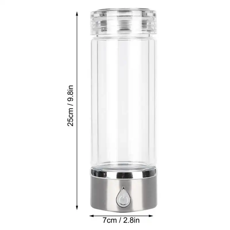 

380ml Hydrogen Rich Water Cup Ionizer Maker Generator Super Antioxidants SPE Hydrogen Electrolysis Bottle USB Rechargeable