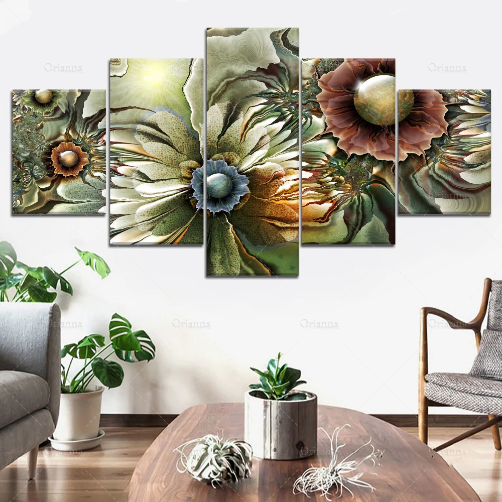 5 шт. холст картины абстрактный красочный цветок Декор для дома декоративные
