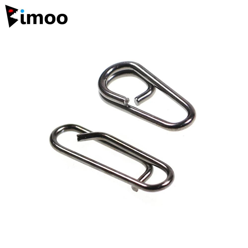 

Bimoo 50pcs Stainless Steel Fishing Lure Leaders Connector Bent Head Oval Split Rings & Fast Snap Clips Fishing Accessories