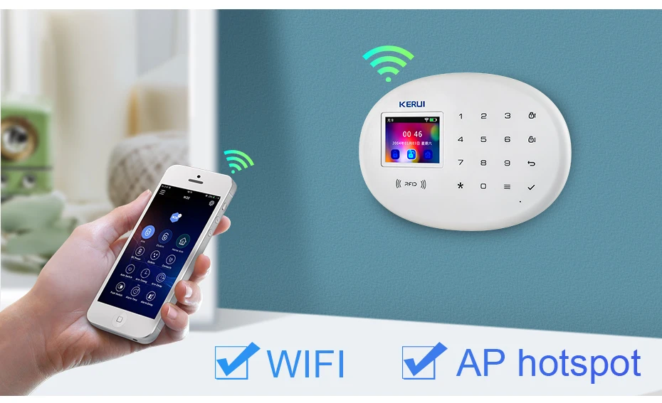 KERUI W20 беспроводной Smart keybord RFID SIM GSM охранный датчик домашняя система охранной сигнализации IOS Android приложение управление сенсорная клавиатура