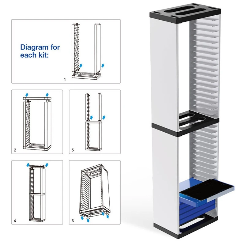

Host Game Disk Tower Storage Rack Store 36 Game Discs for PS4 PS5 Switch XboxOne WXTB