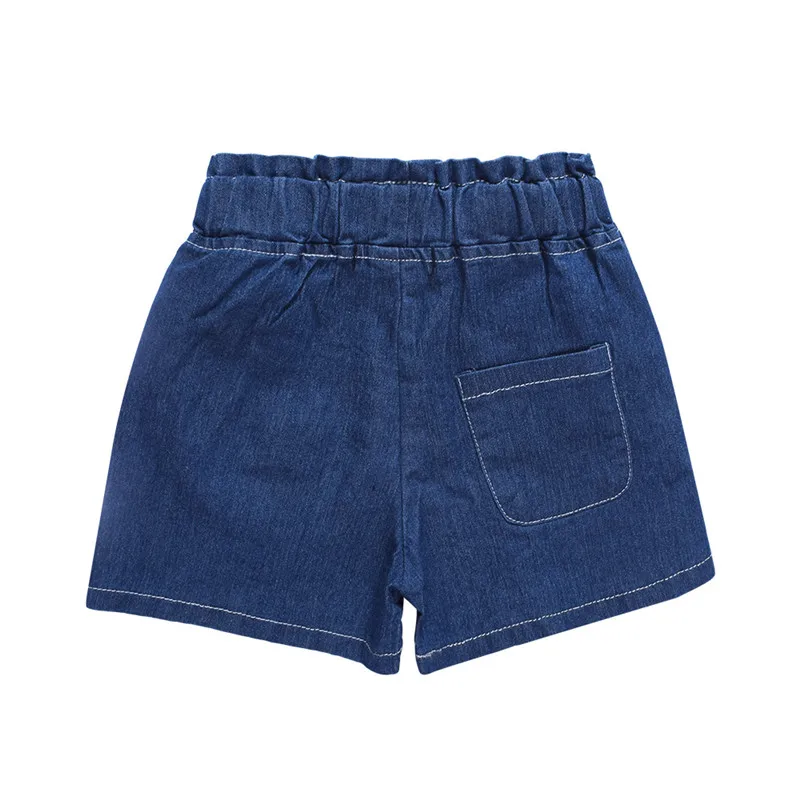 Летние шорты для маленьких девочек 2019 хлопок мягкие детские джинсовые с вышивкой