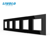 2021 livolo eu standard luxury 3colors crystal glass switch panel 364mm80mm quintuple glass panel for wall socket c7 5sr 11