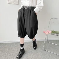 mens new summer knickerbockers design loose wide leg medium trousers fashion trend japanese large casual short style