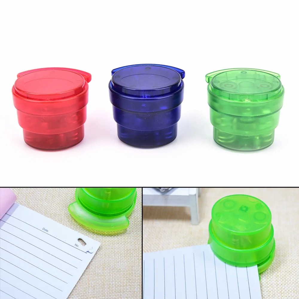 

Practical Staple Free Stapler Paper Binding Binder Stapless Stationery Office Student Mini School Home Paperclip Random Color