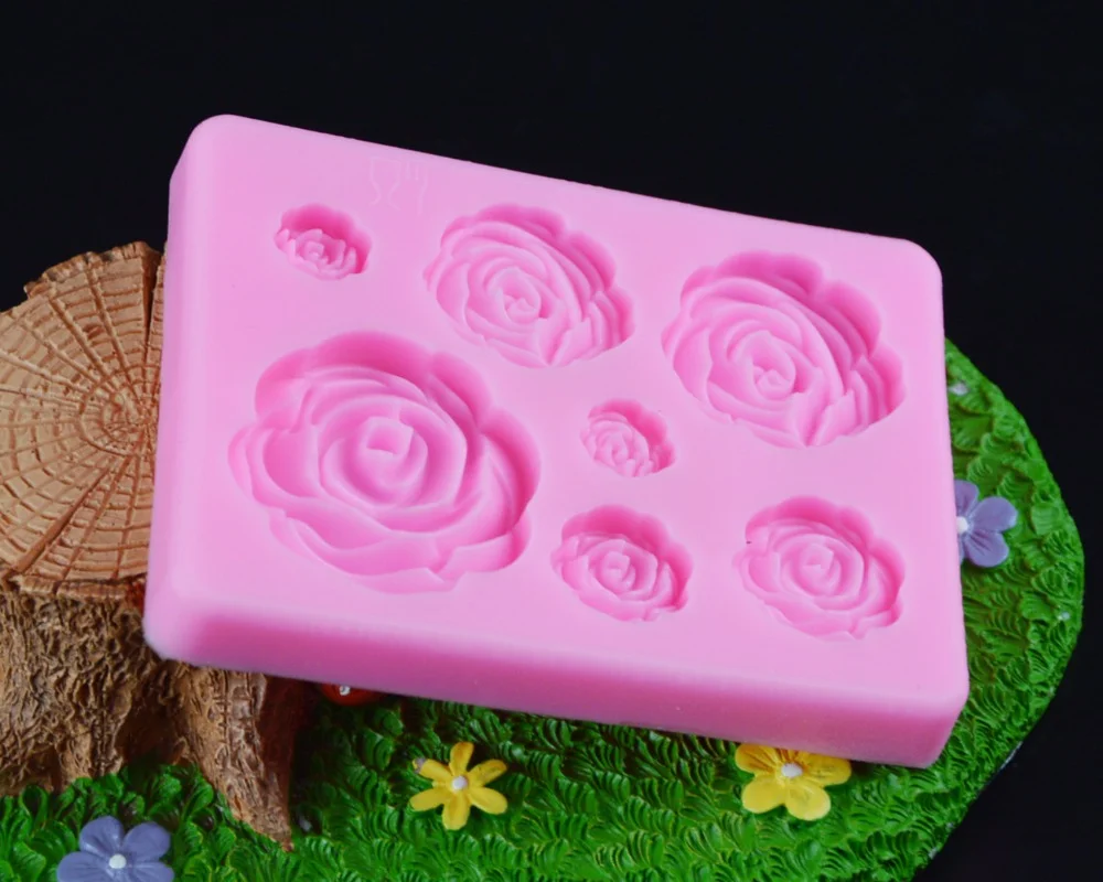 

Роза силиконовые формы в виде цветка Candy Форма для полимерной глины шоколадная вечевечерние выпечка Свадебный кекс Topper инструменты для укр...