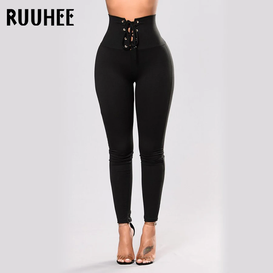 RUUHEE плотные однотонные леггинсы спортивные женские спортивные штаны с высокой талией тренировочные брюки для йоги леггинсы для спортзала кружевные тонкие пуш-ап леггинсы