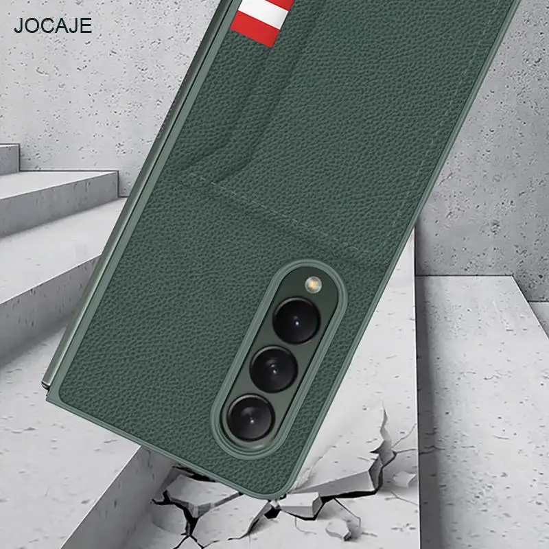 luxury pu leather card slot wallet phone case for samsung galaxy z fold 3 5g anti fall protection cover for galaxy z fold3 capa free global shipping