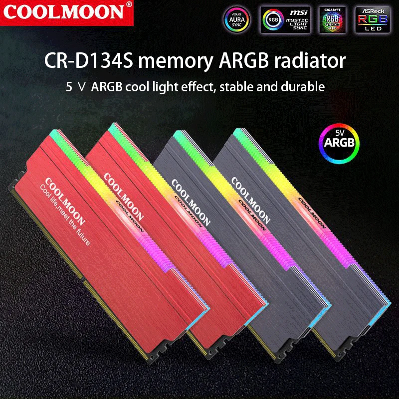 Жилет памяти Coolmoon RGB RAM теплоотвод 5В 3Pin ARGB MB SYNC CM-RA1 | Компьютеры и офис