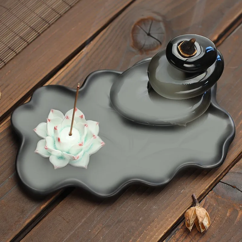 Керамическая курильница для ароматерапии Водопад с 10 конусами|Благовония и