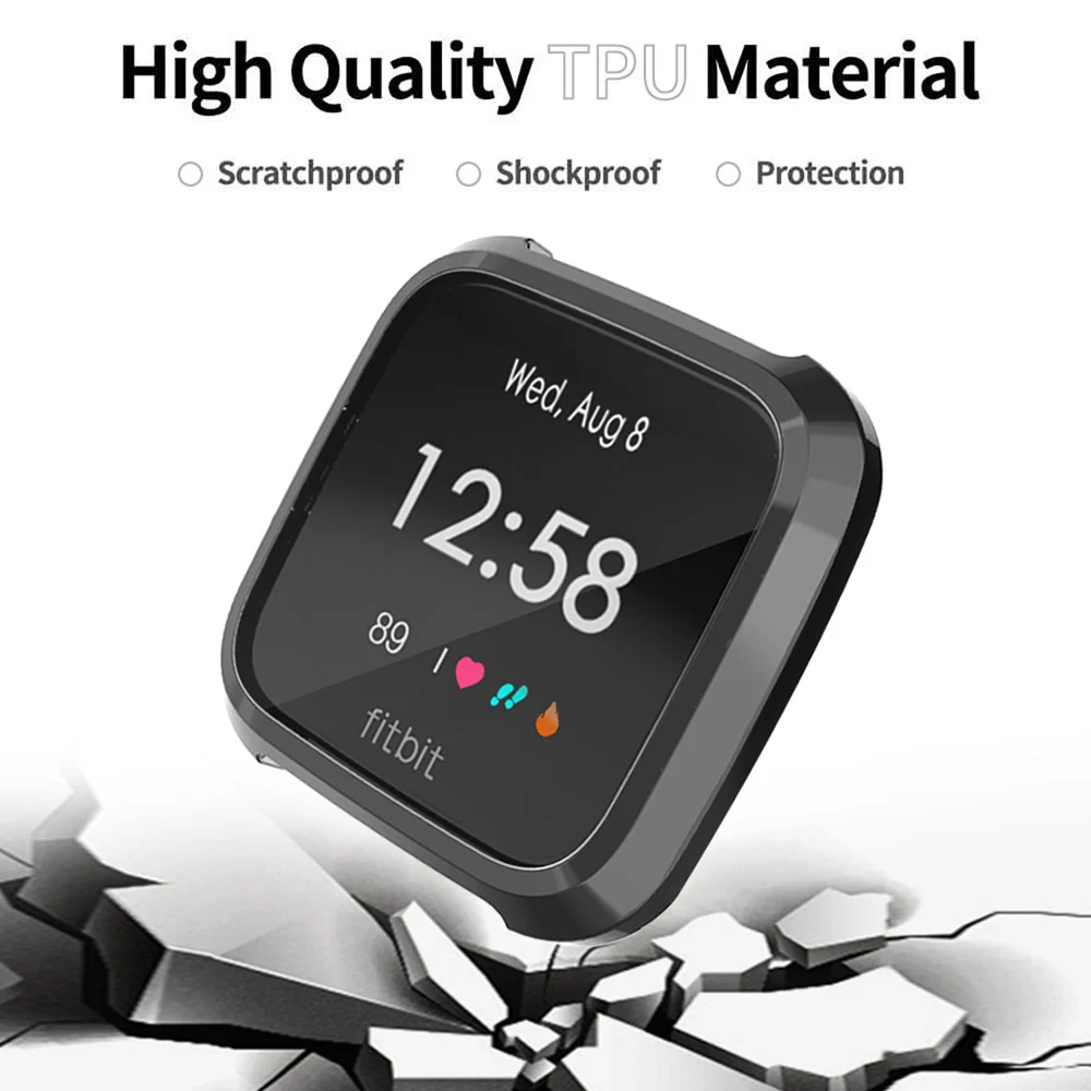 Чехол для часов Fitbit Versa Lite/Versa 2, Мягкий защитный чехол для экрана Versa2, легкий ТПУ бампер, тонкий Чехол, аксессуары