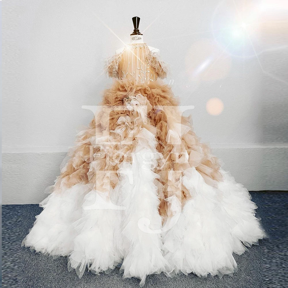 

Абсолютно особые случаи Dressesess с высоким воротом кисточки короткий рукав Сладкий 16 платья с вышивкой, светло-коричневый и белый Вечерние пла...