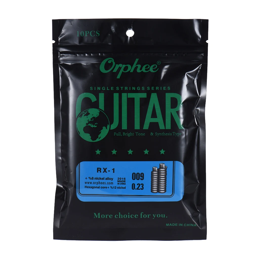 Orphee RX-1 гитарные струны Сменные Струны для электрогитары 10 штук в упаковке из никелевого сплава супер светильник Натяжные аксессуары для гитары