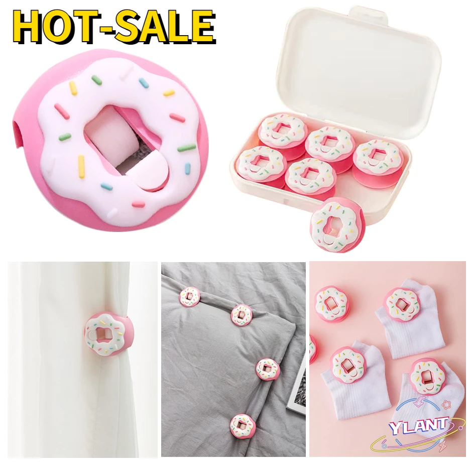 

SWT 6 Pack Donuts Quilt Fixed Grip Duvet Curtain Sofa Cover Bed Sheet Grippers Plastic Non-slip Bed Sheet Buckle Holder