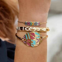 fashion womens gypsy ethnic style retro boho color striped tribal bracelet adjustable bracelet bracelet womens party jewelry
