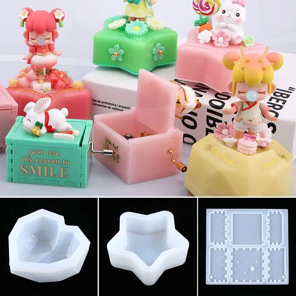 

DIY Music Box Silicone Mold Epoxy Storage Box Resin Molds Clockwork Casting Mould DIY Handmade Crafts Jewelry Making Tools