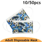 Быстрая доставка, одноразовые маски для взрослых, для мужчин и женщин, с рисунком футбольной звезды, с мультяшным принтом, 3-слойная маска, Пылезащитная маска для лица для мальчиков и девочек