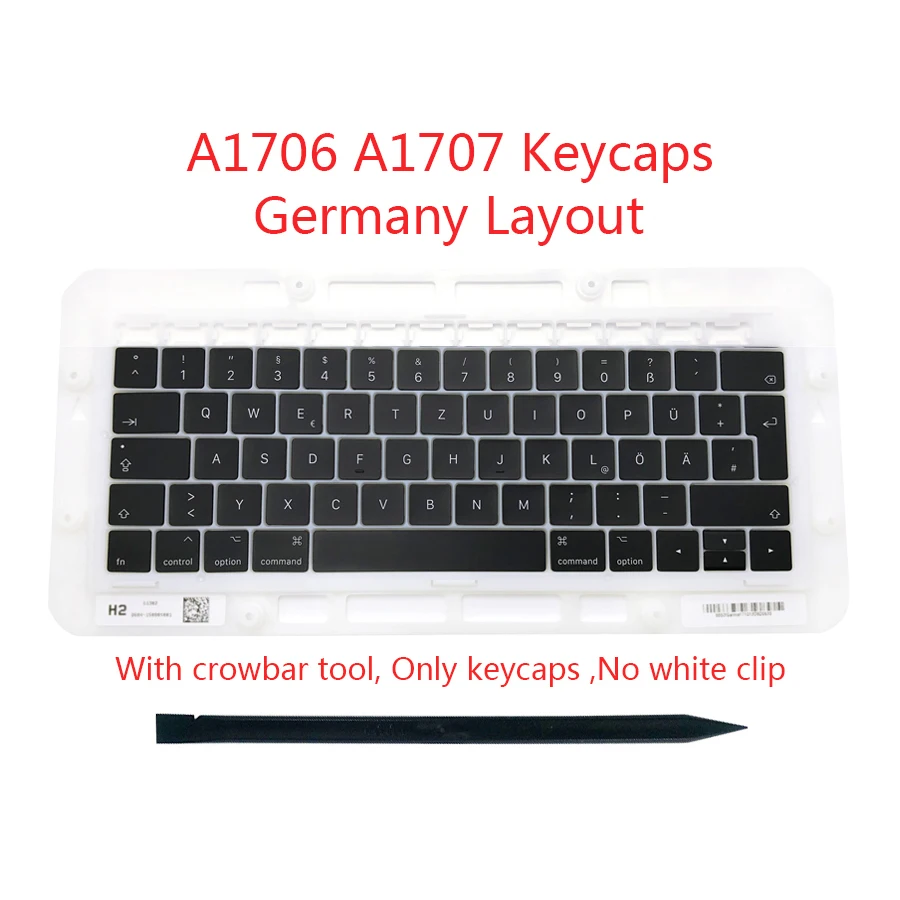 Original New Germany German DE Keyboard Keys Keycaps For Macbook Pro Retina 13&quot A1706 15&quot A1707 Late 2016 Mid 2017 | Компьютеры и