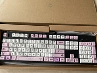 pink fat ding keycap pbt cherry highly sublimated 129 keys mechanical keyboard cap pink keycap