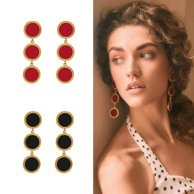 Новинка 2020 модные длинные серьги в богемном стиле с черной искусственной кожей