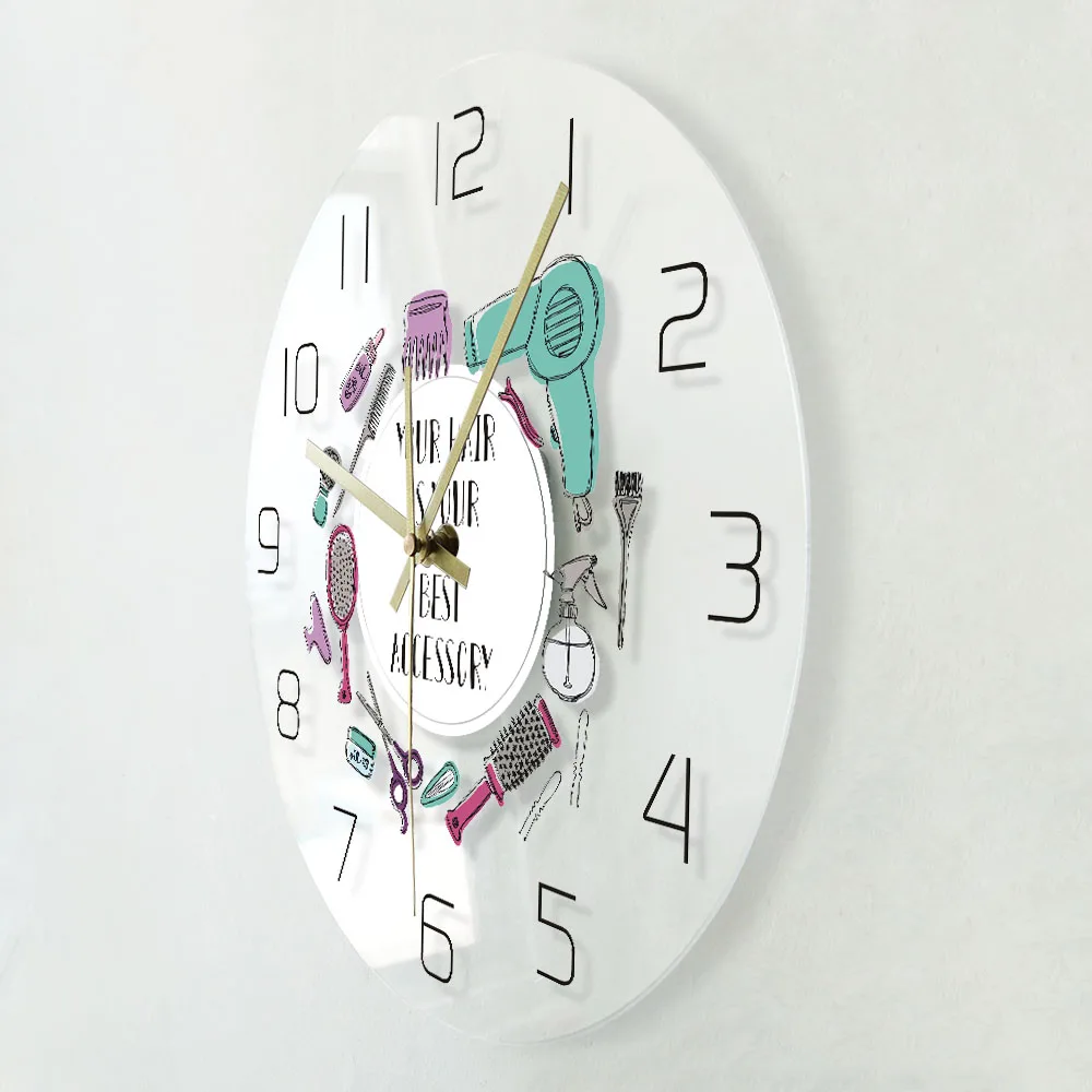 Ваши волосы-лучший аксессуар для парикмахеров современный дизайн настенные часы