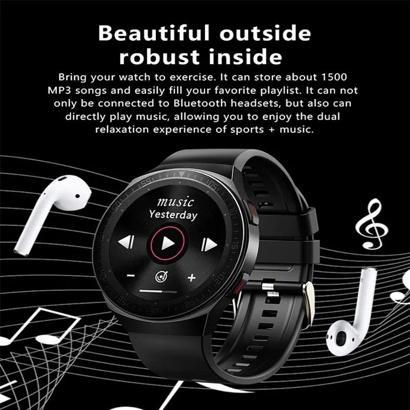

MT3 Smart Watch Men's IP Waterproof Music Bluetooth Call Sleep Monitoring Fitness Tracker Recording Function for Android iOS