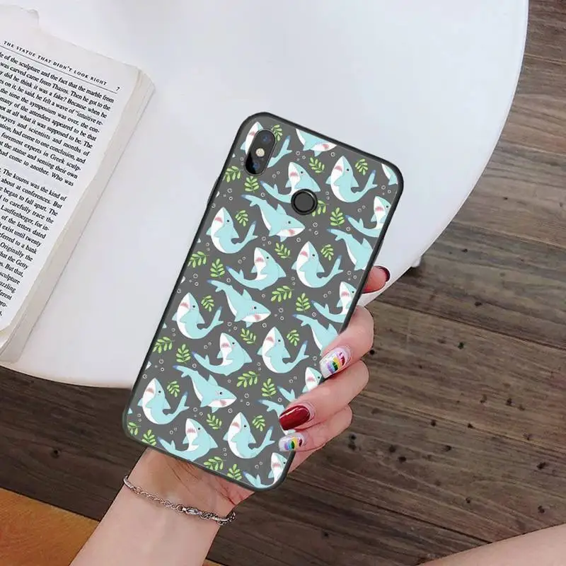 

Horror cartoon ocean animal shark Phone Case For Xiaomi Redmi note 7 8 9 t k30 max3 9 s 10 pro lite
