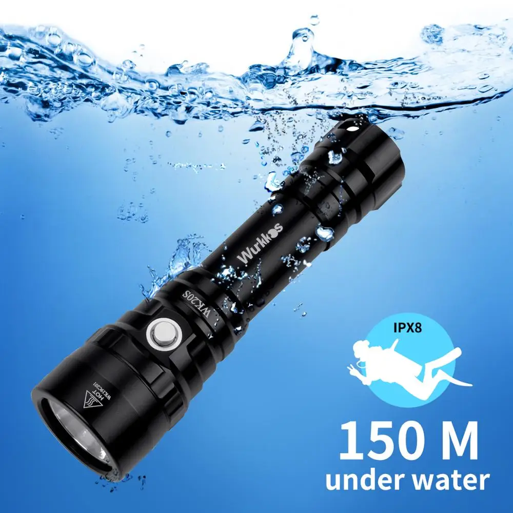 Мощный фонарик для дайвинга WK20S XHP35 HD 2000lm 18650|Фонарики и осветительные приборы| |