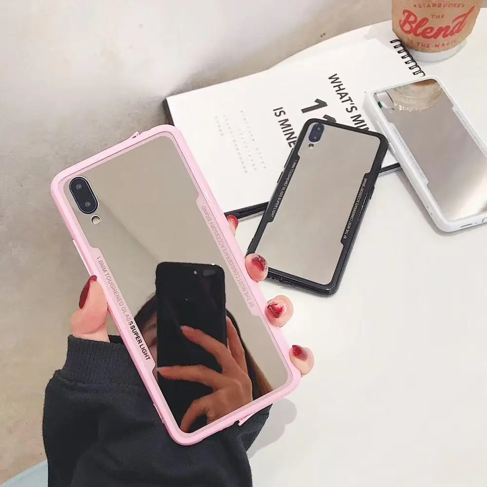 

Mirror Beauty Case for iPhone X XS 11 Pro Max XR 7 8 6 6s Plus Phone Case Cover Outdoor Girl